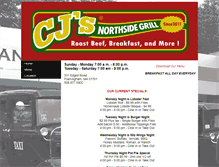 Tablet Screenshot of cjsnorthsidegrill.com
